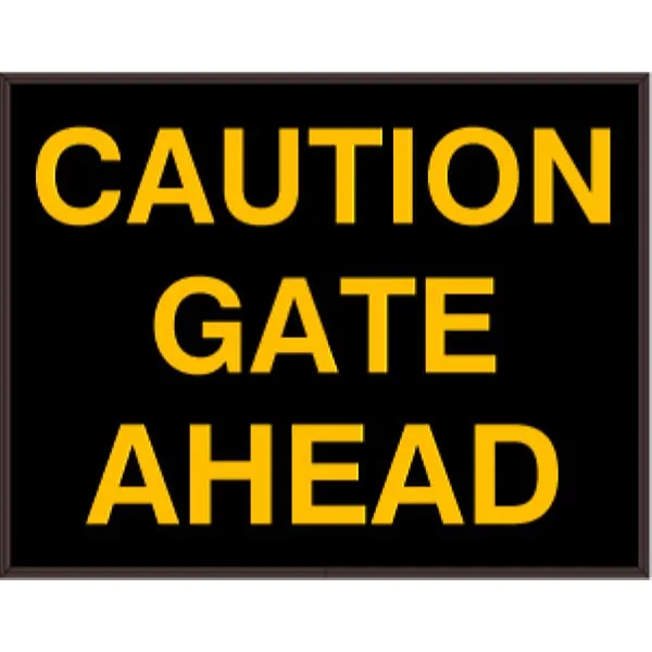 Signal-Tech 39227 PHX1418A-K052/120-277VAC CAUTION GATE AHEAD Outdoor Blank-out LED Backlit Sign