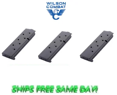Wilson Combat THREE 920 Series Mags, 1911 Govt, 45 ACP, 8Rnd, Black # 920-45FS8B